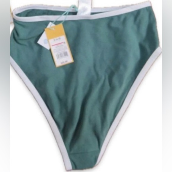 NWT [Kona Sol] Bandeau Swimsuit High Waisted Green BOTTOMS Women’s Sz XS-3XL - Picture 8 of 10